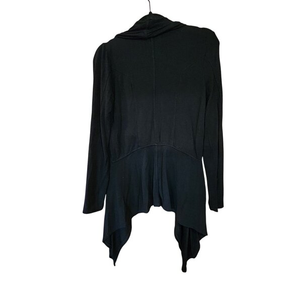 Black Draped Open Front Cardigan Womens S - Picture 2 of 2